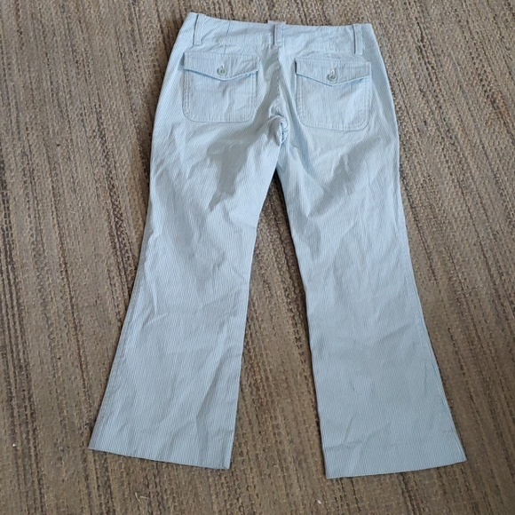 Theory blue white striped cropped pants (0) - Picture 8 of 16